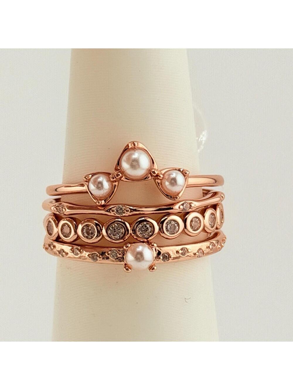 Bomb Party Delicates Ring Sz 10 "Dream Dancing On Quiet Wings" Pearl Rose Gold - Picture 3 of 4